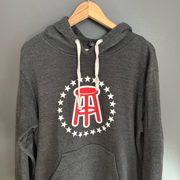 Barstool Sports Logo Hoodie in Gray Size Large - Picture 2 of 4